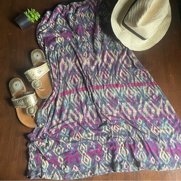 Free People Sashaying Slub Skirt in Slate Combo Size - Picture 2 of 11